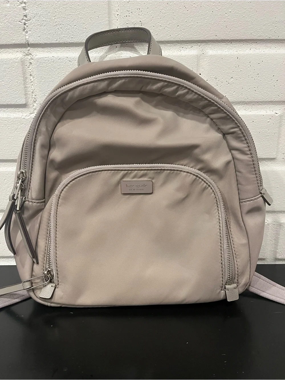 Kate Spade New York Sam Nylon Medium Backpack Beige Taupe Lightweight
